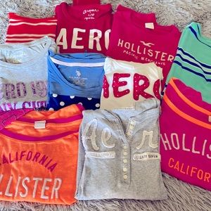 11 pieces of short and long sleeve shirts different brands
